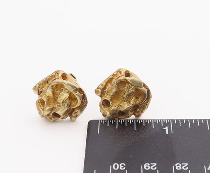 925 Sterling Silver Vintage Cufflinks ISRAEL Gold Plated Brutalist  TR3749