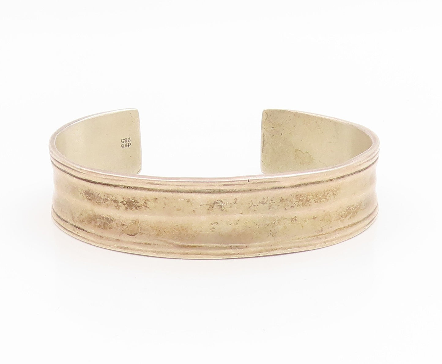 925 Sterling Silver Vintage Bracelet Engraved Anything Is Possible Cuff  BT11914