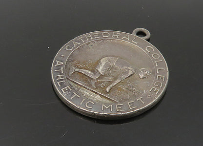 925 Sterling Silver  Vintage Antique Cathedral College Medal Pendant  PT18897