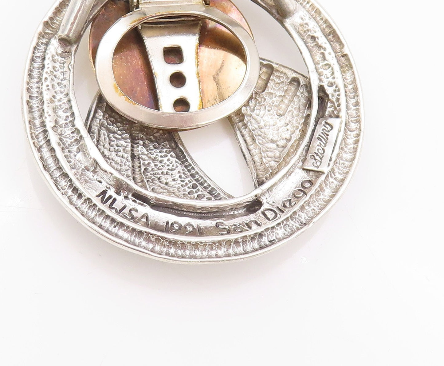 925 Sterling Silver Vintage Pendant NWSA Modernist Abstract Cutout  PT24039