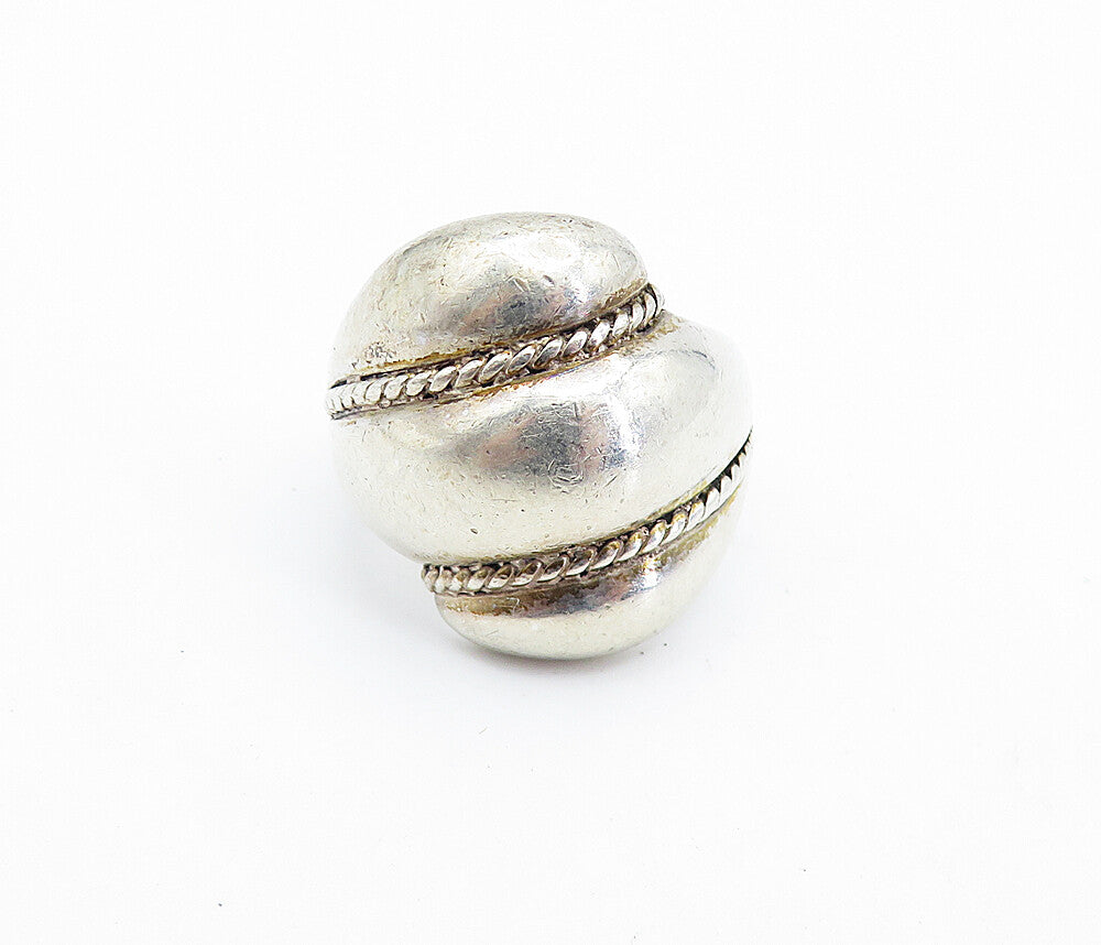 ESPO 925 Sterling Silver  Vintage Rope Twist Fluted Band Ring Sz 10  RG7048
