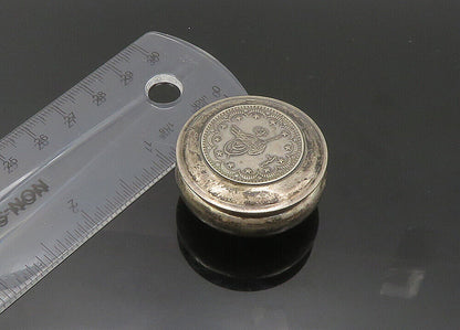 ISRAEL 925 Sterling Silver  Vintage Oxidized Star Pattern Container  TR3005