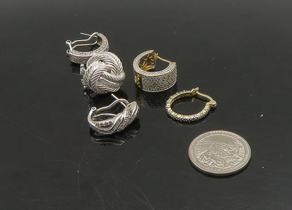 925 Sterling Silver  Vintage Genuine Diamonds Lot Single Earrings  EG11241