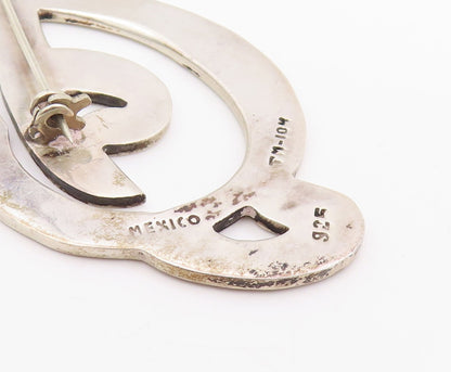925 Sterling Silver Vintage Brooch Pin MEXICO Minimalist Musical Note  BP12494