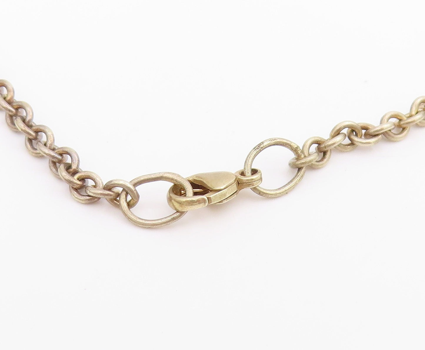 925 Sterling Silver Vintage Necklace Intricate Openwork Disc Long Chain  NE4717