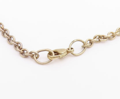 925 Sterling Silver Vintage Necklace Intricate Openwork Disc Long Chain  NE4717