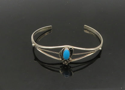 SUZIE LEE NAVAJO 925 Silver  Vintage Turquoise Floral Cuff Bracelet  BT8444
