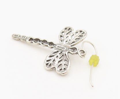 OR PAZ ISRAEL 925 Silver  Vintage Openwork Dragonfly Dangle Earrings  EG12394