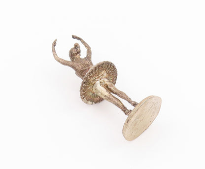 925 Sterling Silver Vintage Paper Weight Dark Tone Carved Ballet Dancer  TR3863
