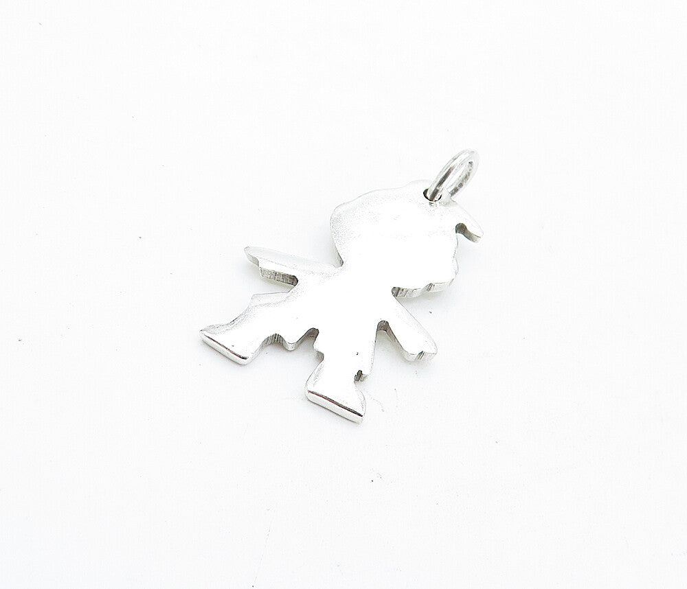 MEXICO 925 Sterling Silver  Vintage Shiny Minimalist Child Pendant  PT3594
