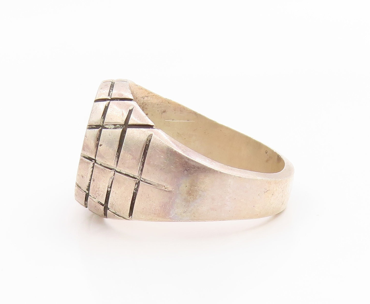 925 Sterling Silver Vintage Ring Classic Etched Spider Web Band Sz 10.5 RG35598
