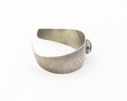 SYLVIA CHEE NAVAJO 925 Silver  Vintage Black Onyx Arrow Cuff Bracelet  BT6783