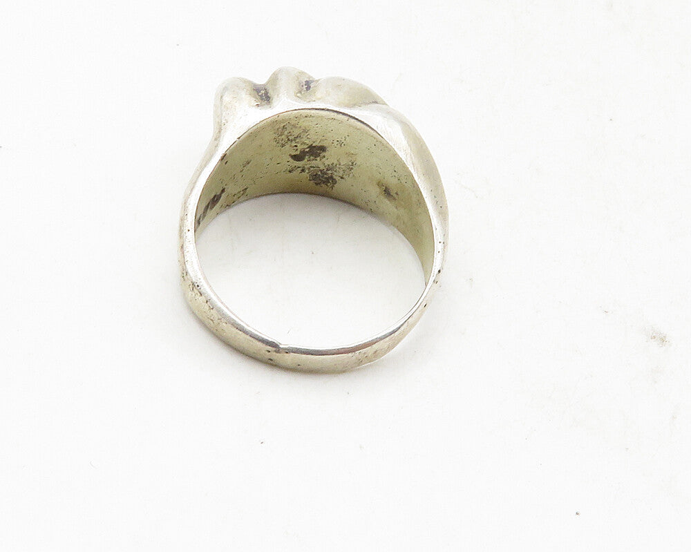 MEXICO 925 Sterling Silver  Vintage Shiny Fluted Dome Band Ring Sz 6.5  RG9757