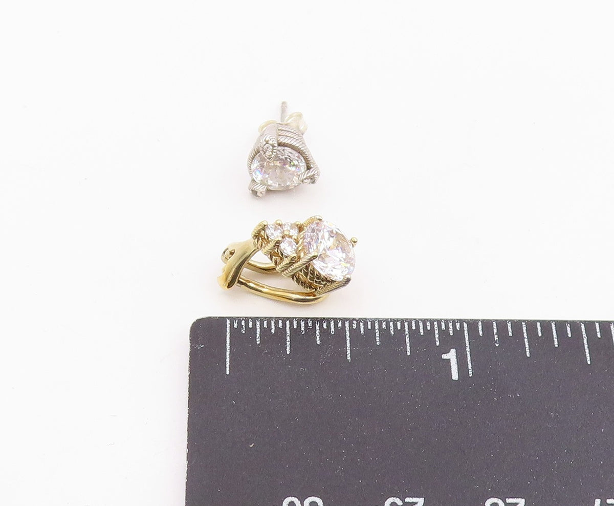 925 Sterling Silver Vintage Earrings JUDITH RIPKA Gemstone Single Pieces EG14292