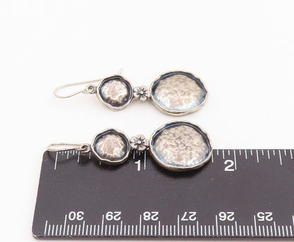 925 Sterling Silver Vintage Earrings OR PAZ ISRAEL Double Disc Dangle  EG14114