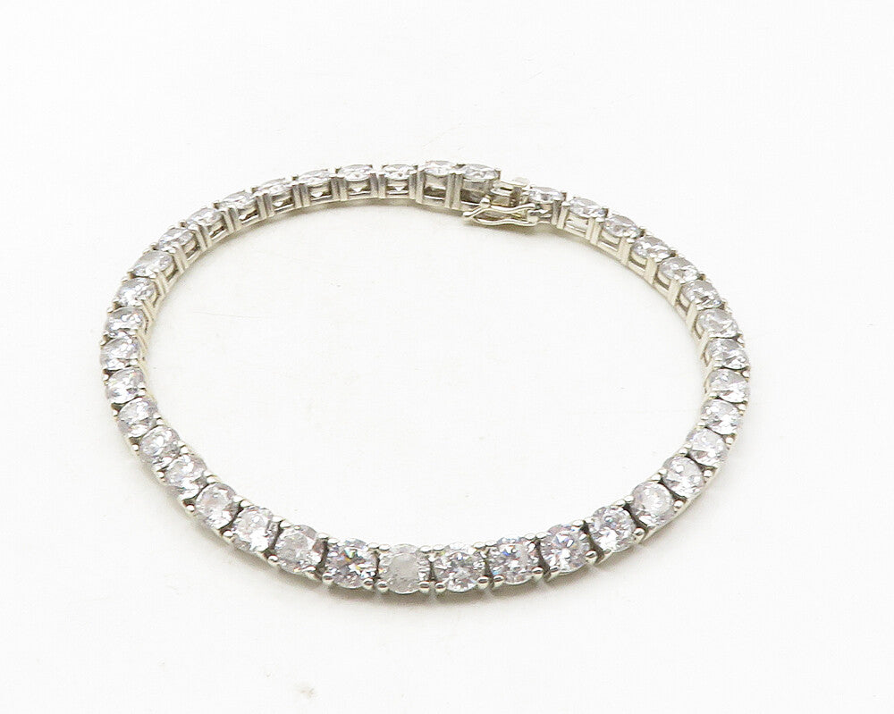 925 Sterling Silver  Vintage Sparkling Cubic Zirconia Tennis Bracelet  BT4165