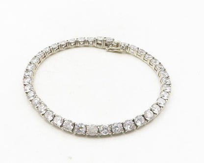 925 Sterling Silver  Vintage Sparkling Cubic Zirconia Tennis Bracelet  BT4165