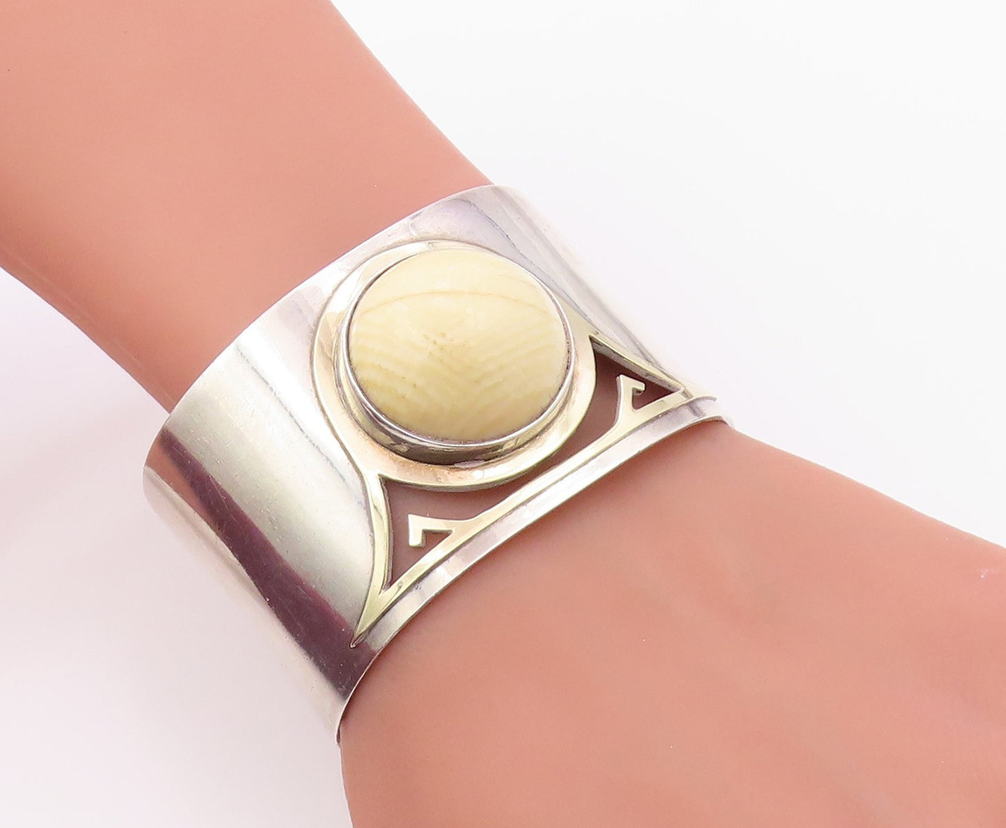 14k Gold & 925 Sterling Silver Vintage Bracelet M&J SAVITT Gemstone  BT12104