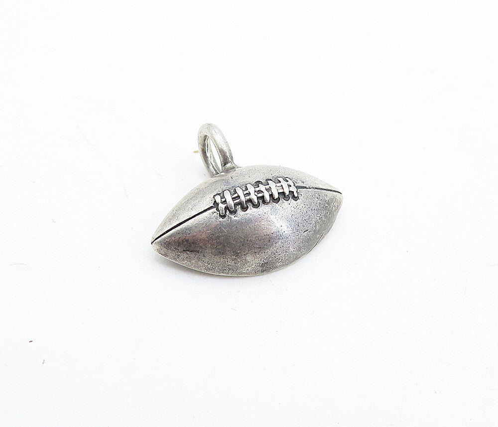 925 Sterling Silver  Vintage Dark Tone Football Motif Sports Pendant  PT3212