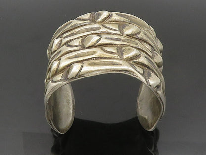 MEXICO 925 Sterling Silver  Vintage Modernist Wide Cuff Bracelet  BT9372