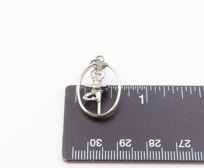 925 Sterling Silver  Vintage Shiny Ballet Dancer Petite Pendant  PT18464