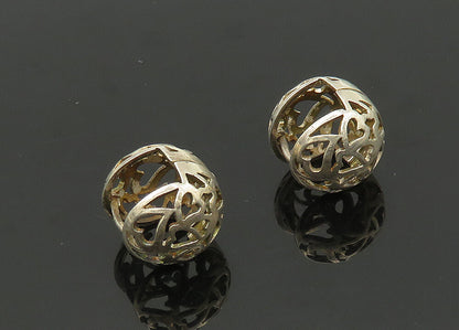 925 Sterling Silver  Vintage Shiny Love Heart Cutout Drop Earrings  EG10387