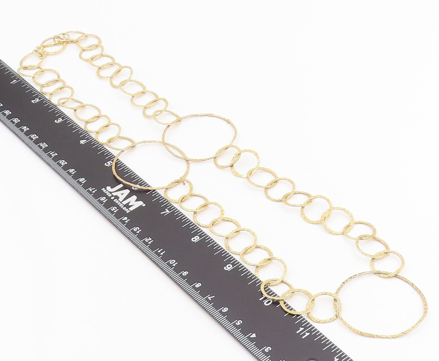 925 Sterling Silver Vintage Necklace Gold Plated Interlocking Circles  NE4765