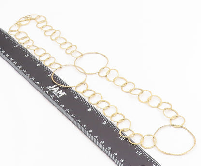 925 Sterling Silver Vintage Necklace Gold Plated Interlocking Circles  NE4765