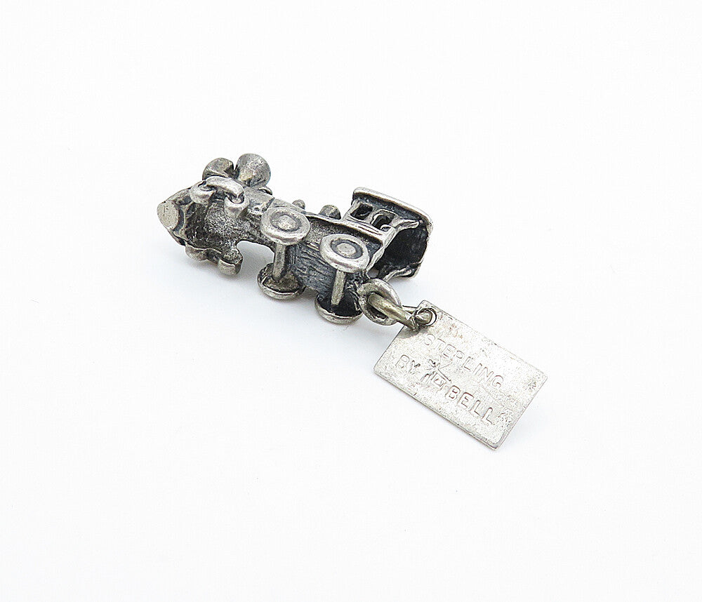 POST BELL TRADING 925 Silver Vintage Old Fashioned Steam Train Pendant PT4192