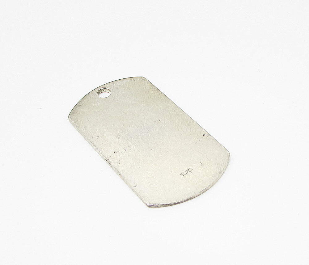 925 Sterling Silver  Shiny Smooth Tag Drop Pendant  PT2147