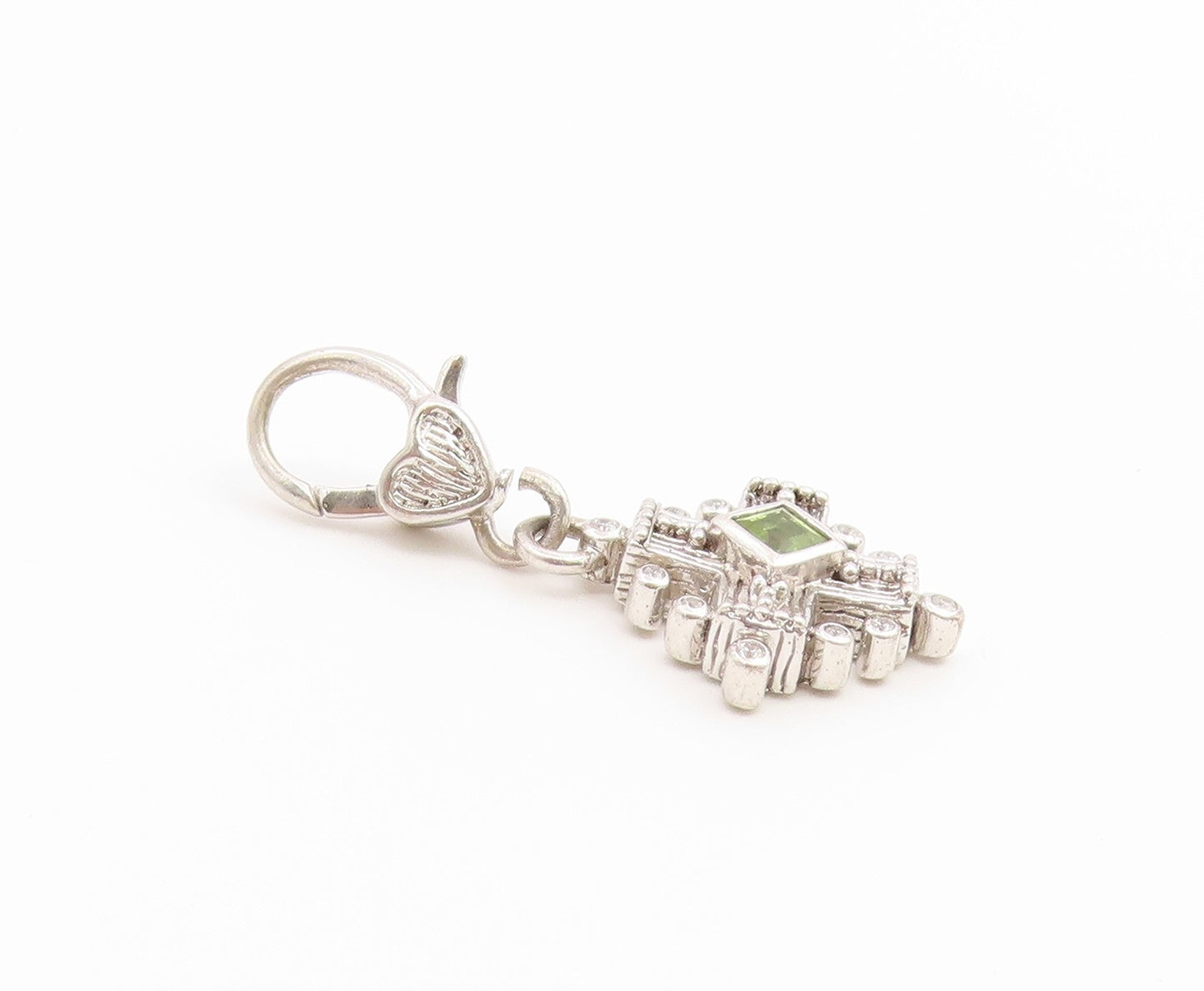 925 Sterling Silver Vintage Pendant JUDITH RIPKA Peridot Maltese Charm  PT26554