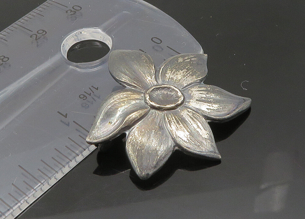 EILER & MARLOWE DENMARK 925 Silver  Vintage Oxidized Flower Brooch Pin  BP8707