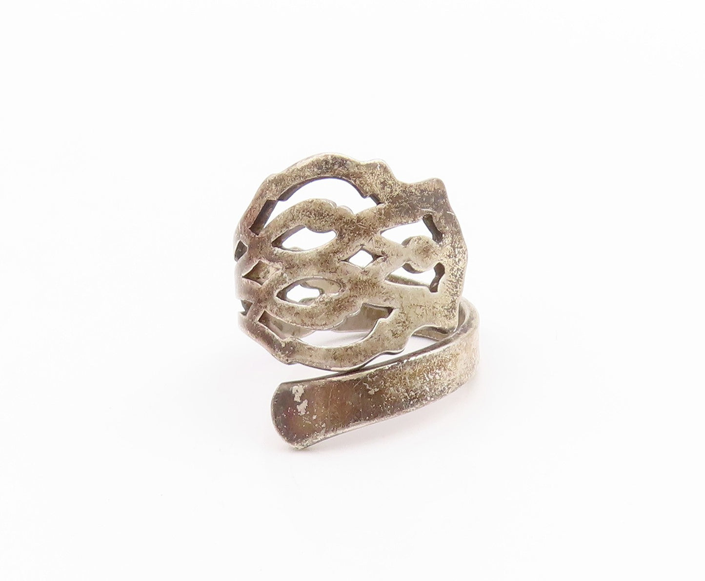 925 Sterling Silver Vintage Ring Cobra Head Cutout Bypass Design  Sz 7  RG33430