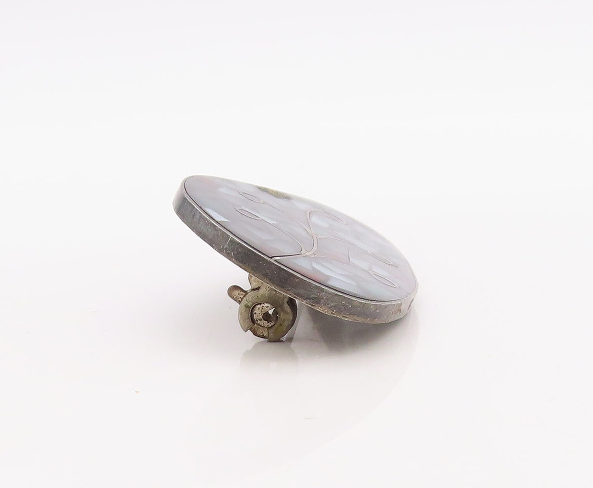 925 Sterling Silver Vintage Brooch Pin ISRAEL Crushed Glass Work Leaf   BP11218
