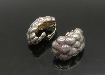 PB 925 Sterling Silver  Vintage Modernist Heavy Non Pierce Earrings  EG11426