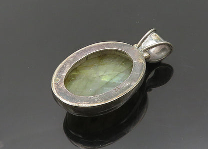 MNSN 925 Sterling Silver  Vintage Cabochon Cut Labradorite Pendant  PT16224