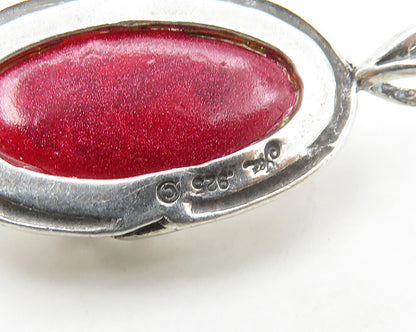 JEZ 925 Sterling Silver  Vintage Enamel Art Swirl Detail Pendant  PT14124