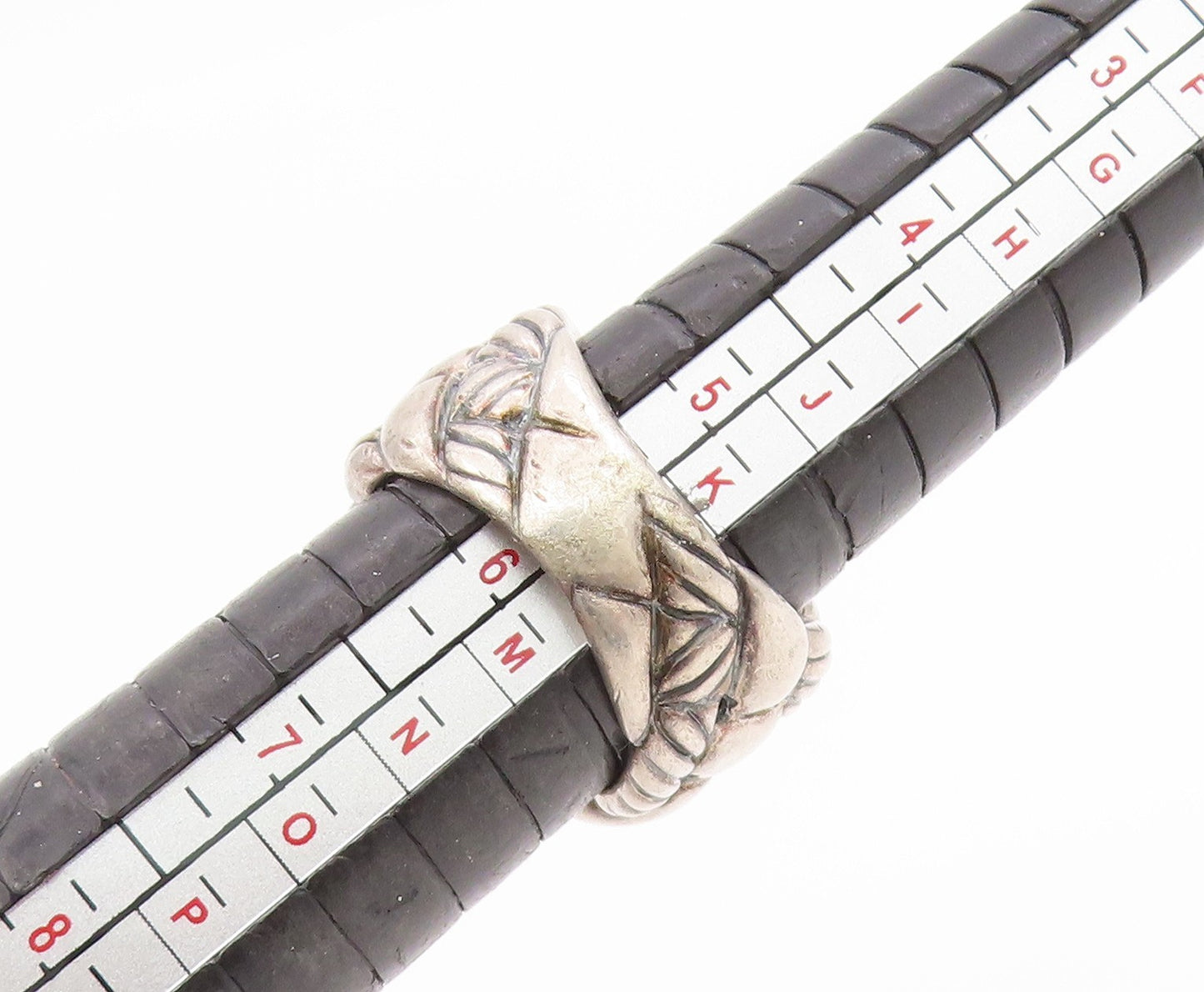 925 Sterling Silver Vintage Ring Chunky Woven Braid Designer Band Sz 5.5 RG34557