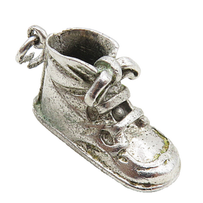 WELL 925 Sterling Silver  Vintage Shiny Old Fashioned Shoe Pendant  PT6969