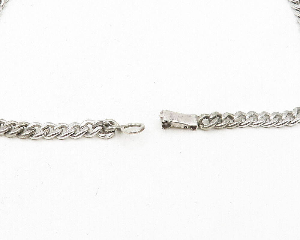 925 Sterling Silver  Vintage Different Countries Coins Chain Necklace  NE2943