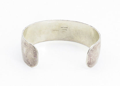 925 Sterling Silver  Vintage Modernist Hammered Bangle Bracelet  BT3438