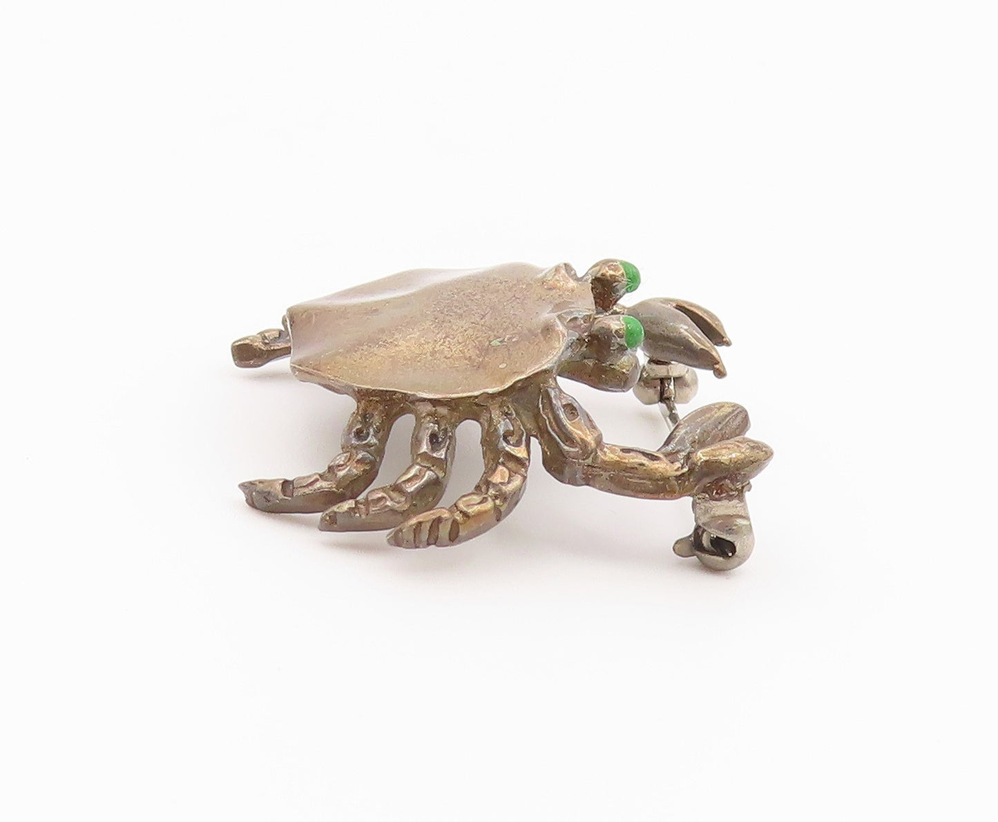 925 Sterling Silver Vintage Brooch Pin Classic Turquoise Eye Crab Cutout BP12630