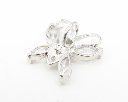 925 Sterling Silver  Sparkling Cubic Zirconia Butterfly Motif Pendant  PT9303