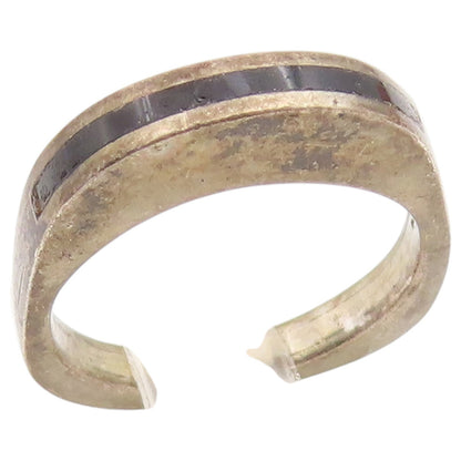 925 Sterling Silver Vintage Ring Classic Geometric Inlay Band  Sz 6.5  RG36653