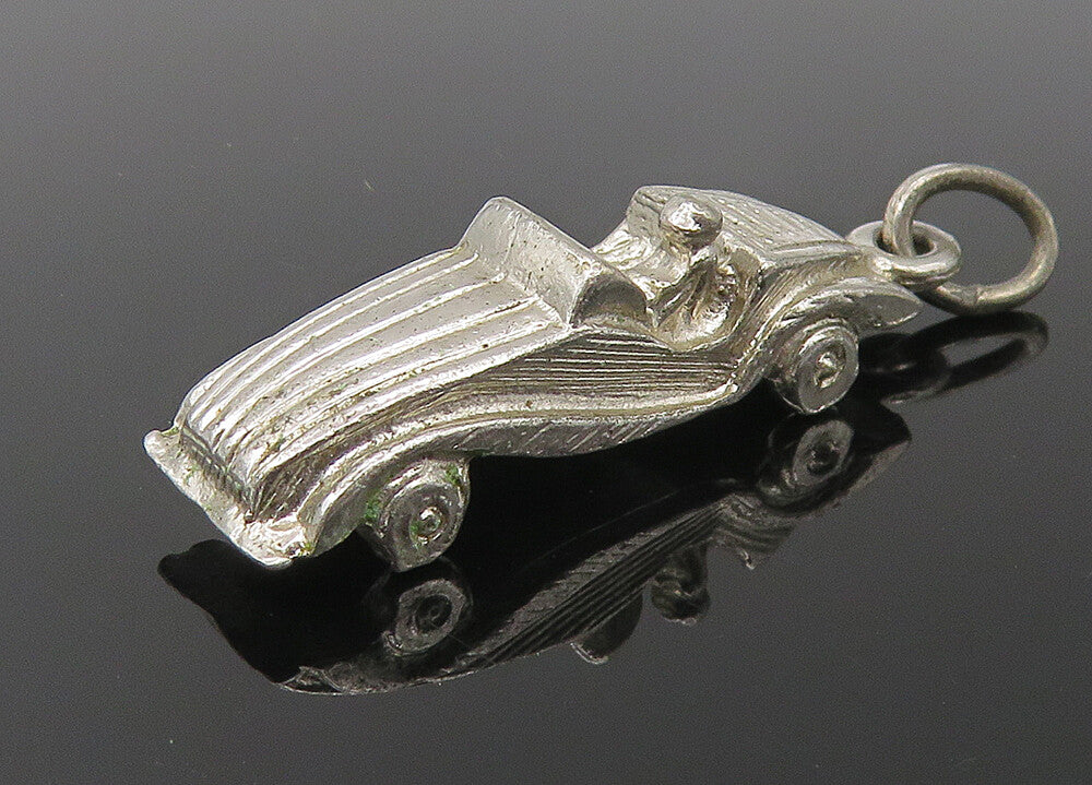 925 Sterling Silver  Vintage Shiny Petite Convertible Car Drop Pendant  PT9379