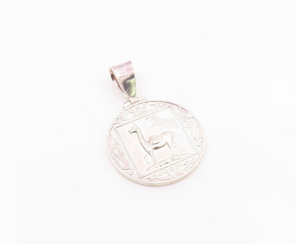 925 Sterling Silver Vintage Desert Egypt Hieroglyphics Tribe Pendant PT20830