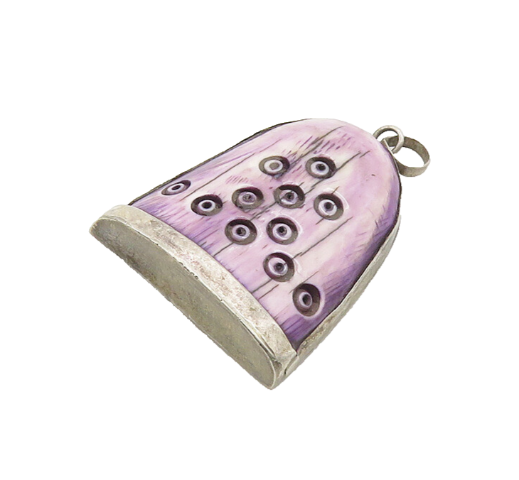 925 Sterling Silver  Vintage Hollow Circle Pattern Bell Shape Pendant  PT14336