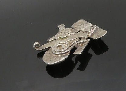 925 Sterling Silver  Vintage Modernist Designed Shiny Pendant  PT16040