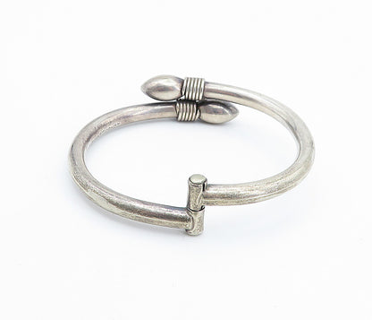 MEXICO 925 Sterling Silver Vintage Pointed Bypass Bangle Bracelet BT2925