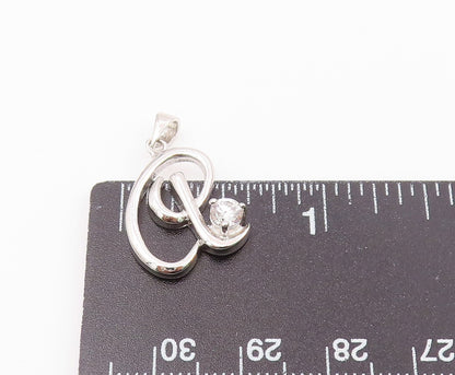 925 Sterling Silver  Vintage Twisted Knot Cubic Zirconia Pendant  PT20839